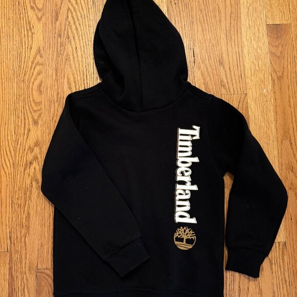 Timberland Hooded Sweatshirt Youth Size 6 Black Long Sleeve Pullover New w/o tag - Picture 1 of 3